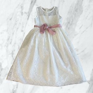 Girls White Lace Dress